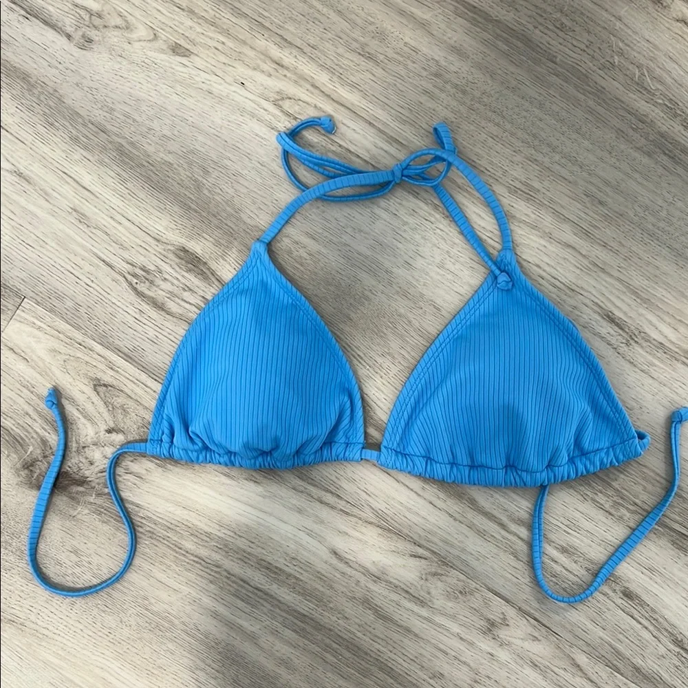 Blue Ribbed Bikini Set - Picture 2 of 5